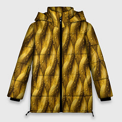 Куртка зимняя женская Сочная текстура из плетеного банана, цвет: 3D-светло-серый