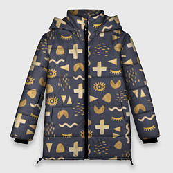 Куртка зимняя женская Загадочные символы, цвет: 3D-черный
