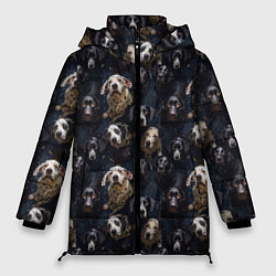 Куртка зимняя женская Паттерн из собак, цвет: 3D-светло-серый