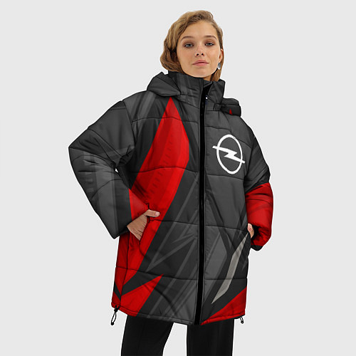 Женская зимняя куртка Opel sports racing / 3D-Черный – фото 3