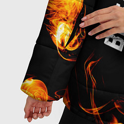 Куртка зимняя женская Breaking Benjamin и пылающий огонь, цвет: 3D-черный — фото 2