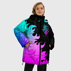 Куртка зимняя женская System of a Down неоновый огонь, цвет: 3D-черный — фото 2