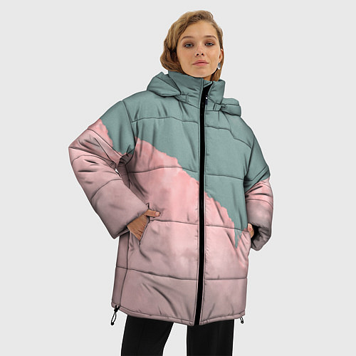 Женская зимняя куртка Облака и небо / 3D-Светло-серый – фото 3
