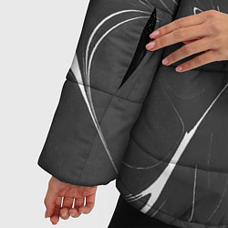 Куртка зимняя женская Черно-белый узор, цвет: 3D-светло-серый — фото 2
