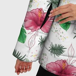 Куртка зимняя женская Цветочный паттерн, цвет: 3D-светло-серый — фото 2