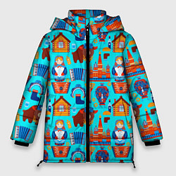 Куртка зимняя женская Народный быт России, цвет: 3D-красный