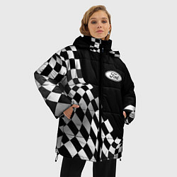 Куртка зимняя женская Ford racing flag, цвет: 3D-черный — фото 2