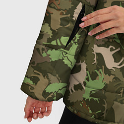Куртка зимняя женская Олени и дубовые листья - камуфляж, цвет: 3D-светло-серый — фото 2