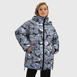 Куртка зимняя женская Россыпь бриллиантов, цвет: 3D-черный — фото 2