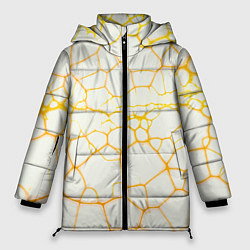 Куртка зимняя женская Жёлтые разломы, цвет: 3D-светло-серый
