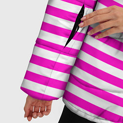 Куртка зимняя женская Ярко-розовые полосы, цвет: 3D-красный — фото 2