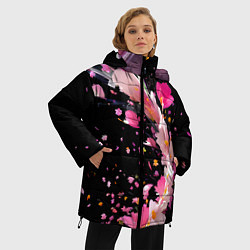 Куртка зимняя женская Вихрь розовых лепестков, цвет: 3D-красный — фото 2