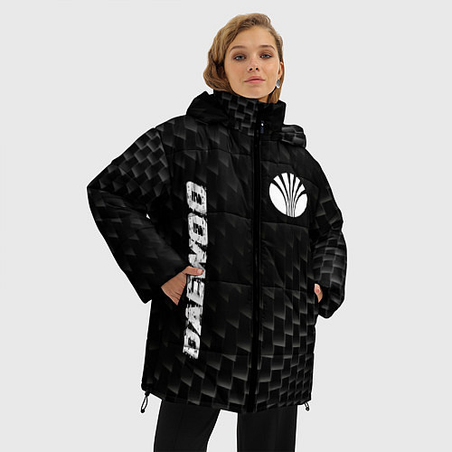 Женская зимняя куртка Daewoo карбоновый фон / 3D-Черный – фото 3
