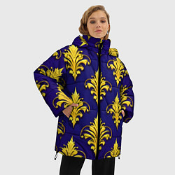 Куртка зимняя женская Геральдические лилии, цвет: 3D-черный — фото 2