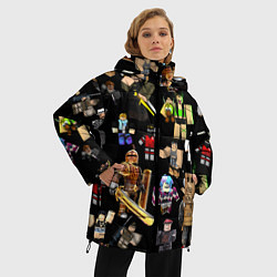 Куртка зимняя женская Роблокс и его персонажи, цвет: 3D-черный — фото 2