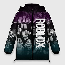Куртка зимняя женская Роблокс персонажи под градиентом, цвет: 3D-черный