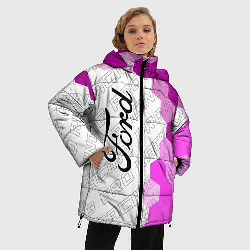 Женская зимняя куртка Ford pro racing: по-вертикали / 3D-Черный – фото 3