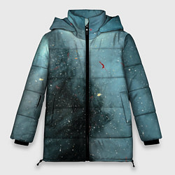 Куртка зимняя женская Синий дым и остатки красок, цвет: 3D-черный
