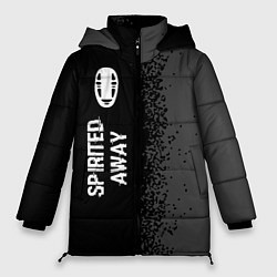 Куртка зимняя женская Spirited Away glitch на темном фоне: по-вертикали, цвет: 3D-черный