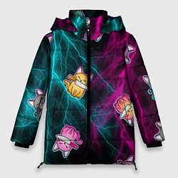 Куртка зимняя женская Котики и стихия, цвет: 3D-черный