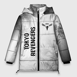 Куртка зимняя женская Tokyo Revengers glitch на светлом фоне: надпись, с, цвет: 3D-черный