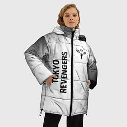 Куртка зимняя женская Tokyo Revengers glitch на светлом фоне: надпись, с, цвет: 3D-черный — фото 2