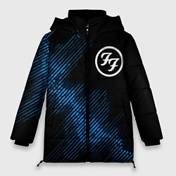 Куртка зимняя женская Foo Fighters звуковая волна, цвет: 3D-черный