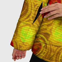 Куртка зимняя женская Узор рубиновые сердца, цвет: 3D-светло-серый — фото 2