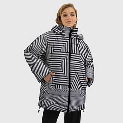 Куртка зимняя женская Обманчивый паттерн, цвет: 3D-светло-серый — фото 2