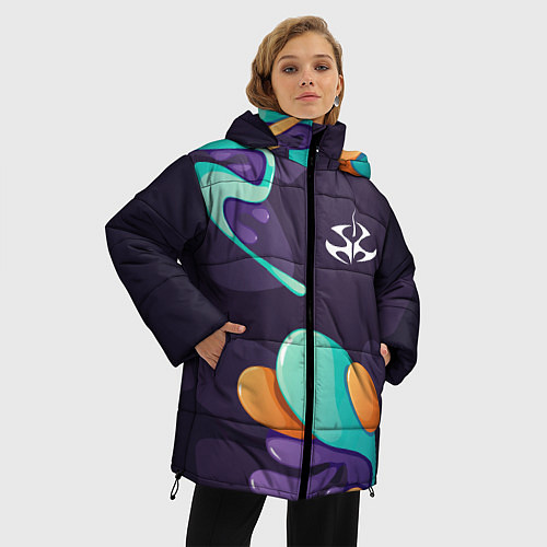 Женская зимняя куртка Hitman graffity splash / 3D-Черный – фото 3