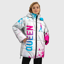 Куртка зимняя женская Queen neon gradient style: надпись, символ, цвет: 3D-черный — фото 2
