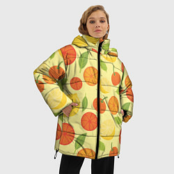 Куртка зимняя женская Цитрусовый рай, цвет: 3D-красный — фото 2