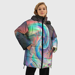 Куртка зимняя женская Закрученный паттерн, цвет: 3D-черный — фото 2