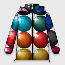 Куртка зимняя женская Шары для бильярда, цвет: 3D-черный