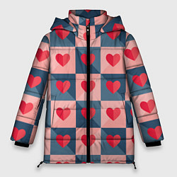 Куртка зимняя женская Pettern hearts, цвет: 3D-светло-серый