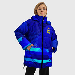 Куртка зимняя женская Реал Мадрид фк эмблема, цвет: 3D-светло-серый — фото 2
