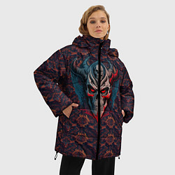 Куртка зимняя женская Демонический рыцарь скелет, цвет: 3D-красный — фото 2