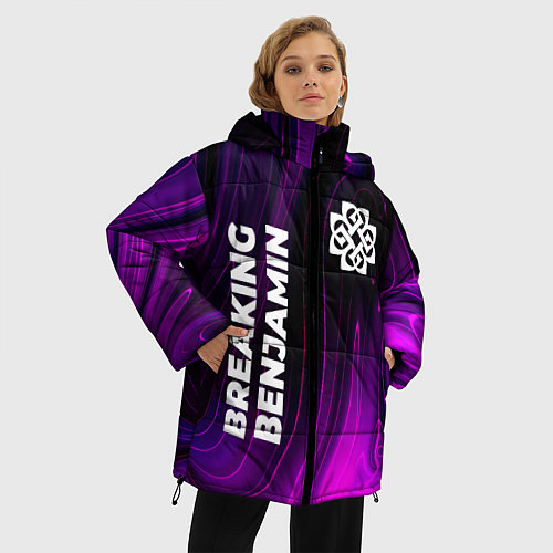 Женская зимняя куртка Breaking Benjamin violet plasma / 3D-Черный – фото 3