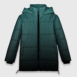 Женская зимняя куртка Градиент зелено-черный
