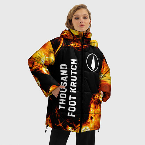 Женская зимняя куртка Thousand Foot Krutch и пылающий огонь / 3D-Черный – фото 3
