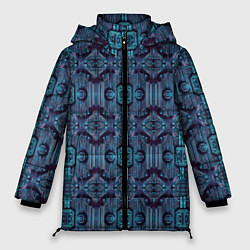 Куртка зимняя женская Сине-фиолетовый киберпанк, цвет: 3D-черный