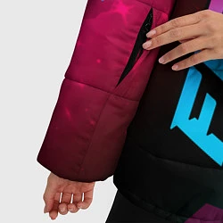 Куртка зимняя женская Fiat - neon gradient: надпись, символ, цвет: 3D-черный — фото 2