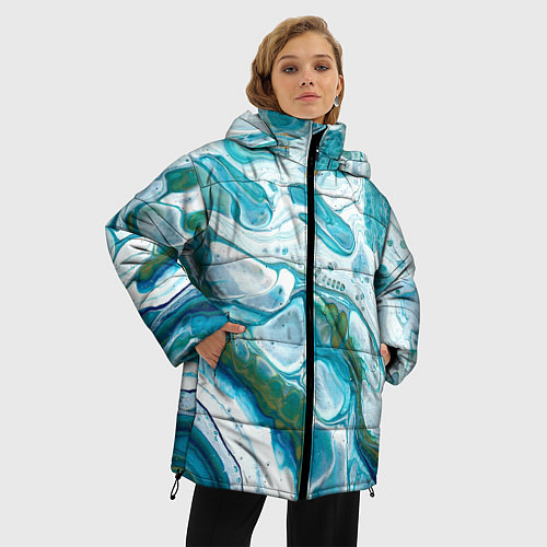 Женская зимняя куртка 50 Оттенков Океана / 3D-Черный – фото 3