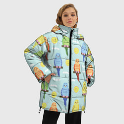 Куртка зимняя женская Попугайчики, цвет: 3D-светло-серый — фото 2