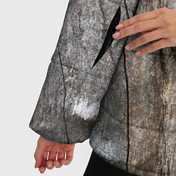 Куртка зимняя женская Текстура коры дерева платана, цвет: 3D-черный — фото 2