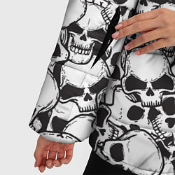 Куртка зимняя женская Черепа - смерть, цвет: 3D-светло-серый — фото 2