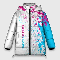 Куртка зимняя женская Twenty One Pilots neon gradient style: по-вертикал, цвет: 3D-черный