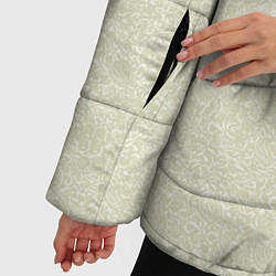 Куртка зимняя женская Текстура ажурный оливковый, цвет: 3D-черный — фото 2