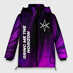 Куртка зимняя женская Bring Me the Horizon violet plasma, цвет: 3D-черный