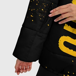 Куртка зимняя женская Queen - gold gradient: надпись, символ, цвет: 3D-черный — фото 2